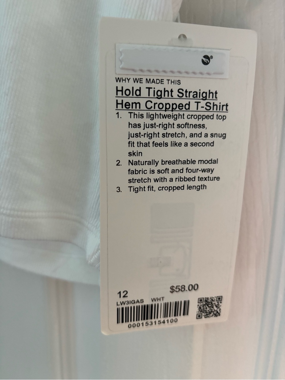 BRAND NEW! Lululemon Hold Tight Straight-Hem Cropped T-Shirt - Picture 2 of 4